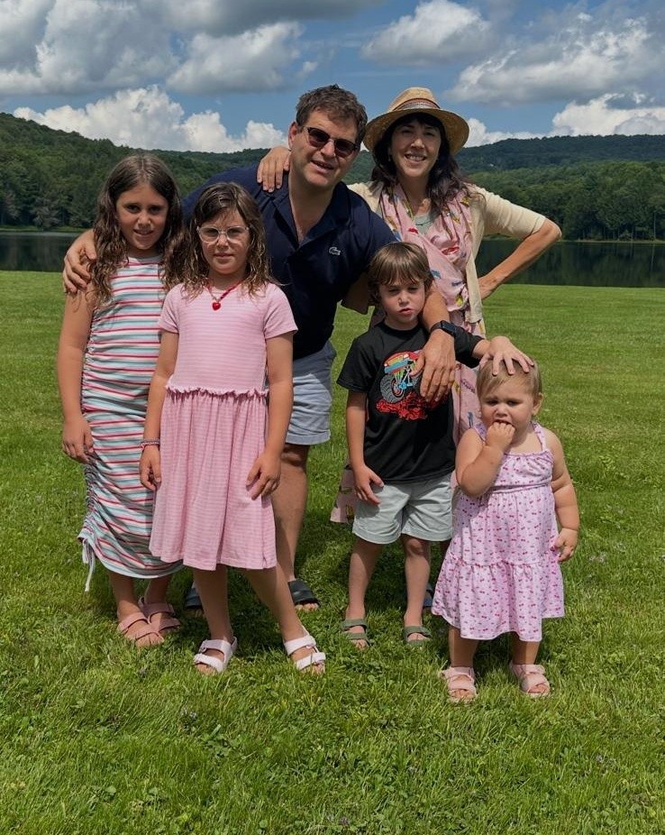 Aryeh Rapaport with his wife and four children