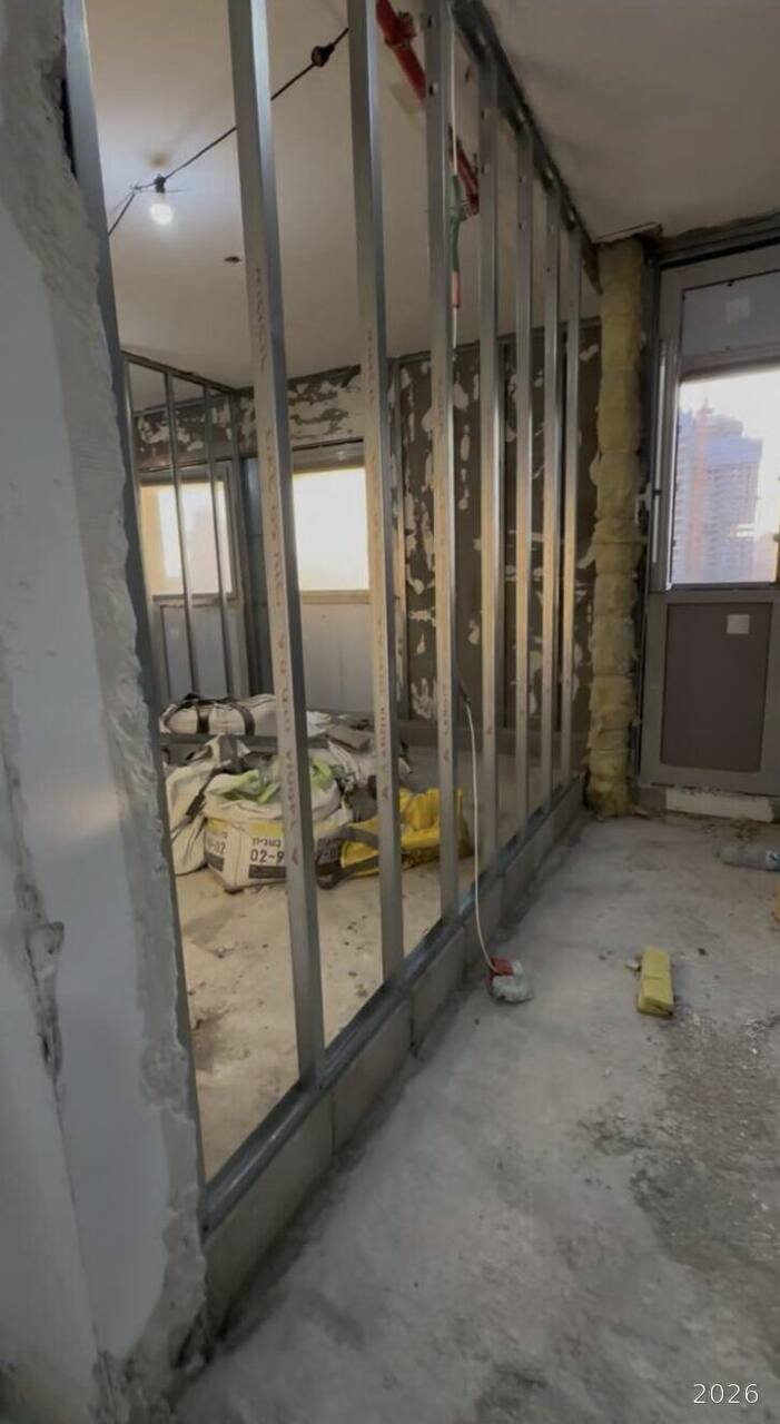 New interior walls framed