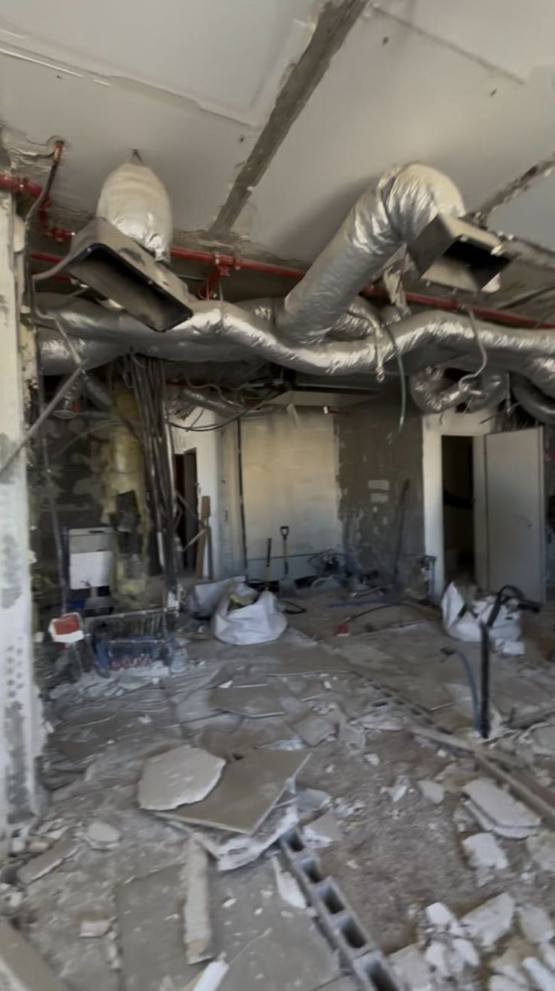 Breaking through an interior wall