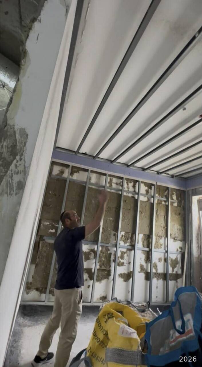 Checking the ceiling framing