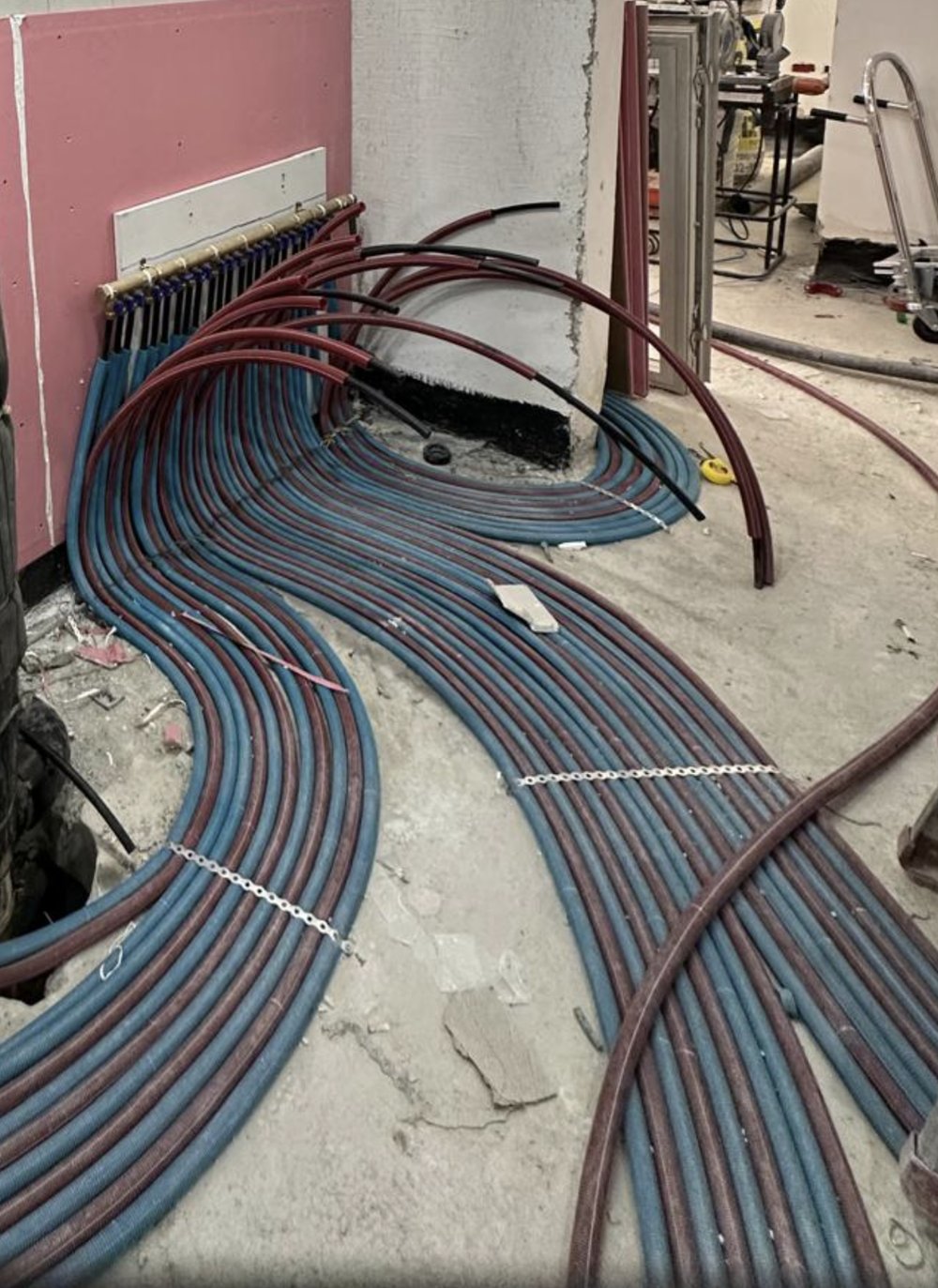 Electrical and plumbing rough-in during a renovation