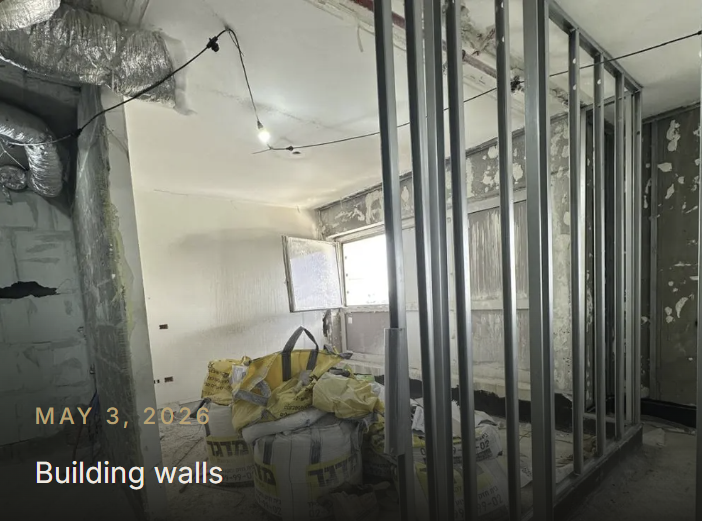 Steel stud framing for new interior walls — May 3, 2026